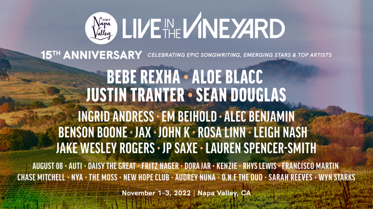 Live In The Vineyard Presented by Visit Napa Valley® Announces More